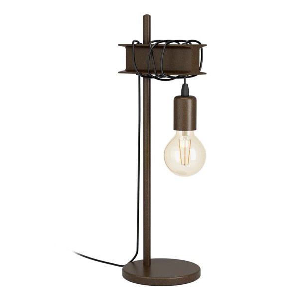 Lámpara de sobremesa de metal TOWNSHEND 4, E27 estilo industrial marrón