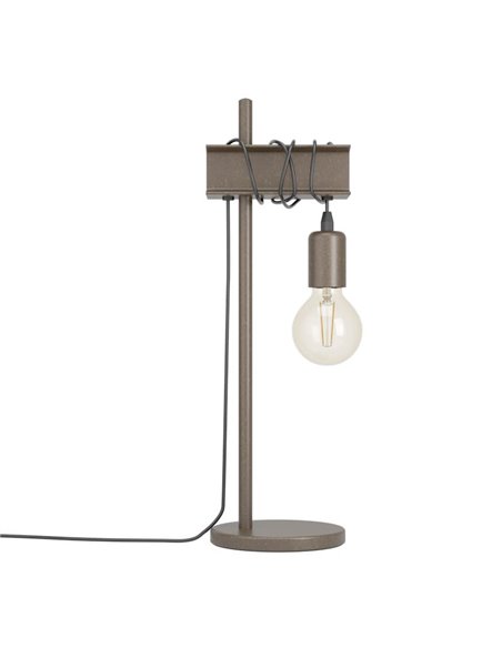 Lámpara de sobremesa de metal TOWNSHEND 4, E27 estilo industrial marrón