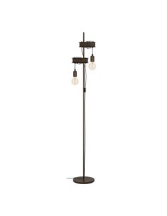 Lámpara de pie estilo industrial con vigas marrones TOWNSHEND 4, con 2 Portalámparas E27