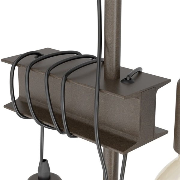 Lámpara de pie estilo industrial con vigas marrones TOWNSHEND 4, con 2 Portalámparas E27