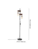 Lámpara de pie estilo industrial con vigas marrones TOWNSHEND 4, con 2 Portalámparas E27