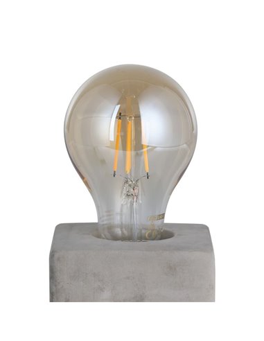 Lámpara de sobremesa cubo rectangular de cerámica gris PRESTWICK, E27