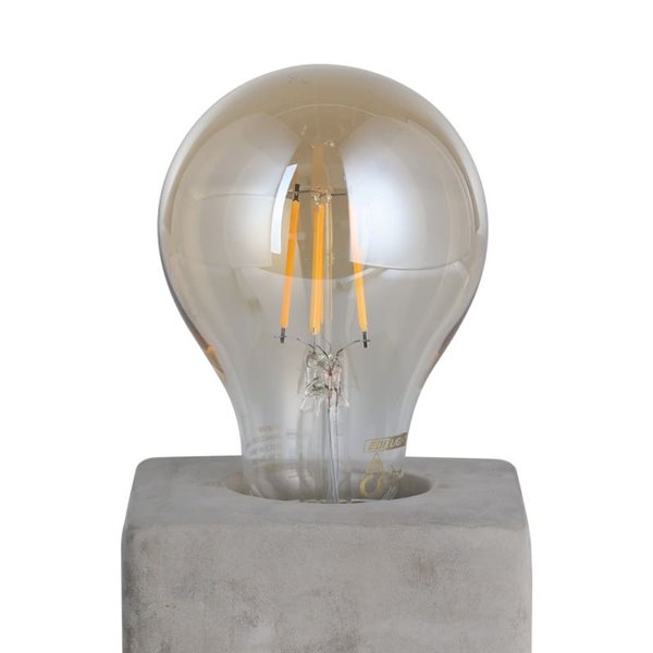 Lampe de table cube rectangulaire en céramique grise PRESTWICK, E27