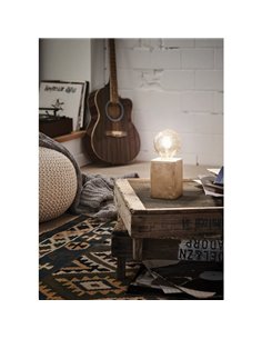 Candeeiro de mesa cubo retangular de cerâmica cinza PRESTWICK, E27 2