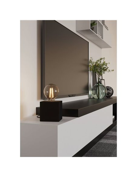 PRESTWICK 2 lampe de table cube en métal bronze foncé, E27