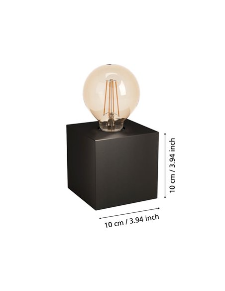 PRESTWICK 2 lampe de table cube en métal bronze foncé, E27