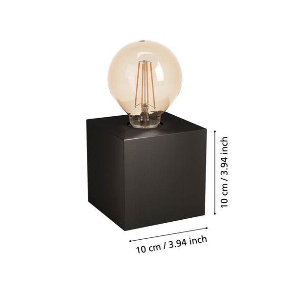 Lámpara de sobremesa cubo de metal bronce oscuro PRESTWICK 2, E27 