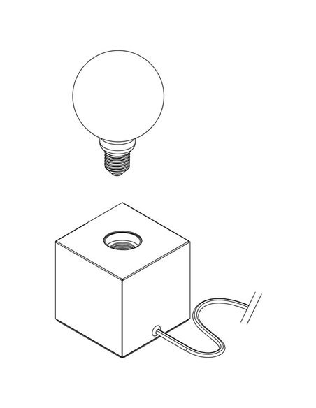 Candeeiro de mesa cubo de metal bronze escuro PRESTWICK 2, E27