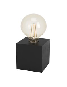 Lampe à poser cube en bois noir PRESTWICK 2, E27