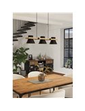 Lámpara colgante de madera y acero negro MACCLES, 3 Luces E27