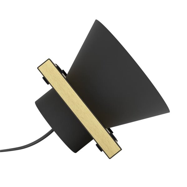 Lampe de table avec base en bois et métal noir MACCLES, E27