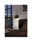 Aplique de pared madera y acero negro MACCLES, E27
