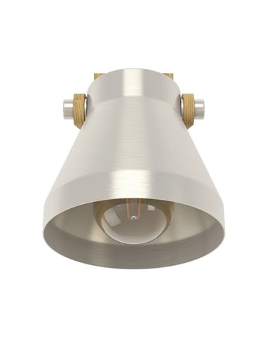 Aplique de pared y techo CAWTON, madera y metal color crema, E27