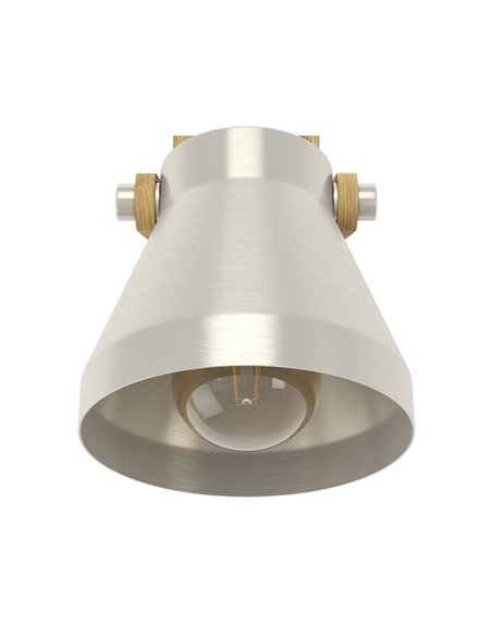Aplique de pared y techo CAWTON, madera y metal color crema, E27