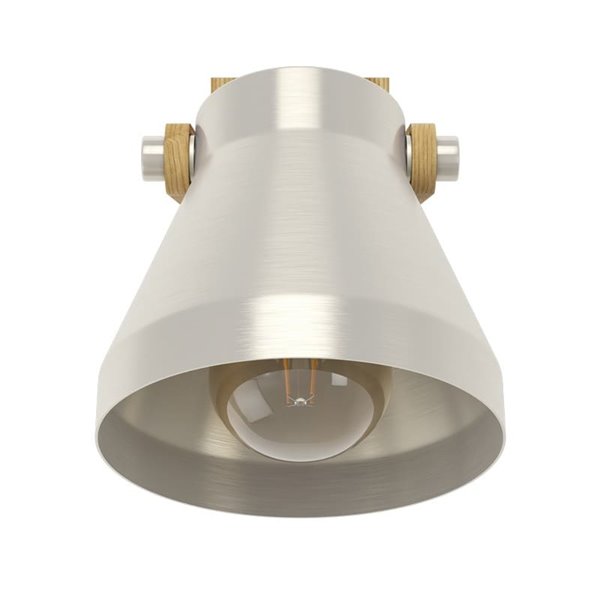 Aplique de pared y techo CAWTON, madera y metal color crema, E27