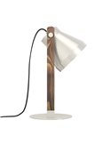 Lámpara de mesa CAWTON, de madera y metal color crema, E27, pantalla giratoria
