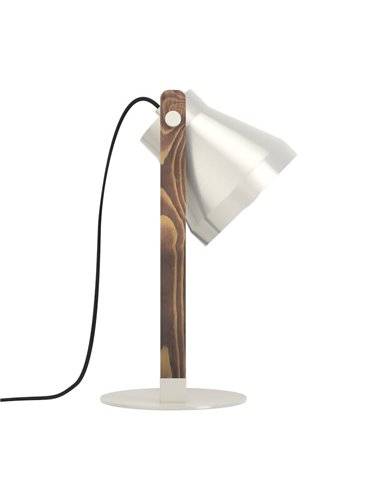 Lámpara de mesa CAWTON, de madera y metal color crema, E27, pantalla giratoria