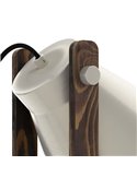 Lámpara de mesa CAWTON, de madera y metal color crema, E27, pantalla giratoria