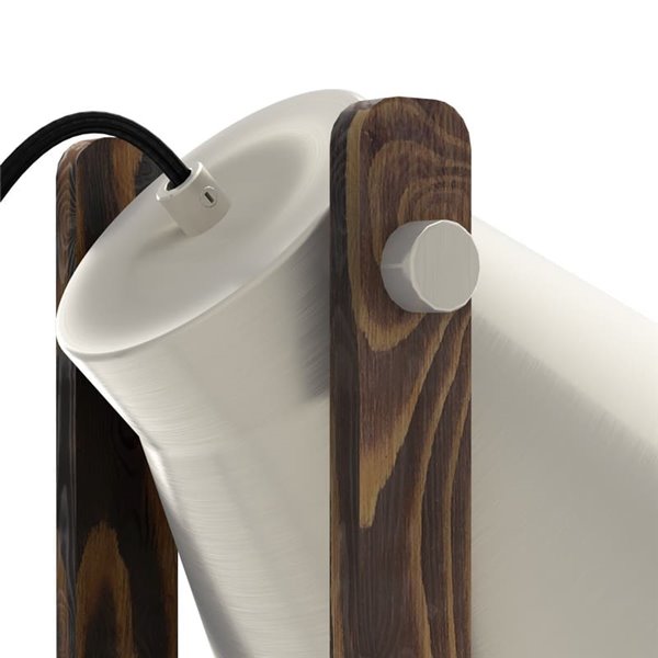 Lampe à poser CAWTON, bois crème et métal, E27, abat-jour rotatif