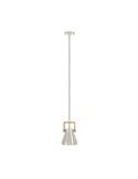 Suspension 1 Lumière E27 CAWTON, bois et métal crème