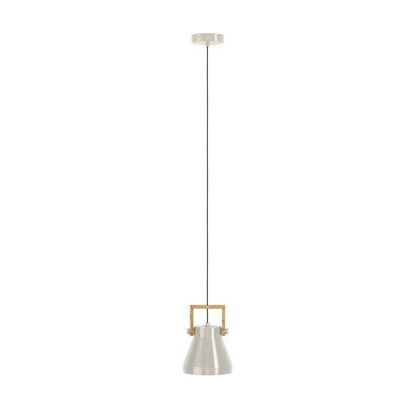Lámpara colgante de 1 Luz E27 CAWTON, madera y metal crema