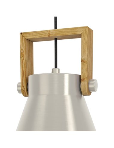 1 Luminária pendente Light E27 CAWTON, madeira e metal creme