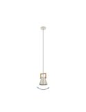 Lámpara colgante de 1 Luz E27 CAWTON, madera y metal crema