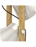 Lampadaire en bois et métal crème, CAWTON avec 2 Lumières E27