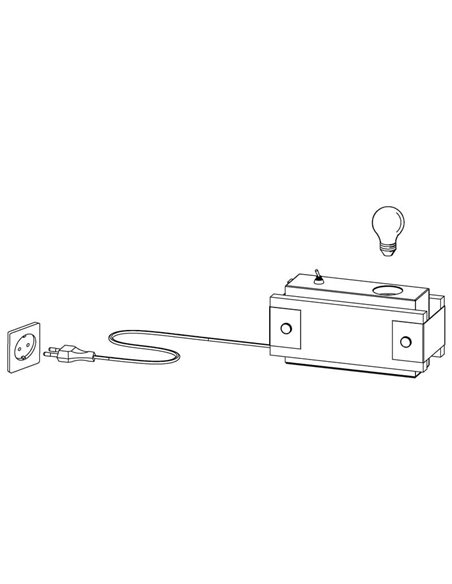 Lámpara de mesa de madera flameada y metal negro LAYHAM, con 1 Luz E27
