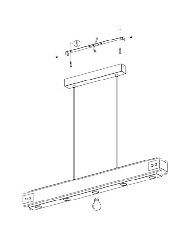 Lámpara colgante LAYHAM, de madera flameada y metal negro con 5 Luces E27