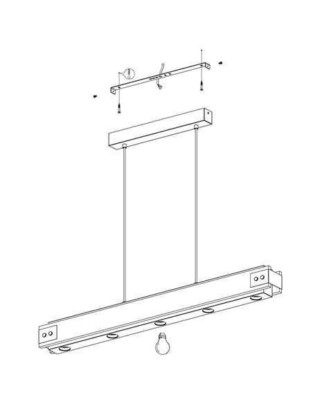 Luminária pendente LAYHAM, feita de madeira flamejada e metal preto com 5 luzes E27