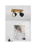 Lámpara de techo con base de manerda GATEBECK, 2 Luces E14, pantalla negro
