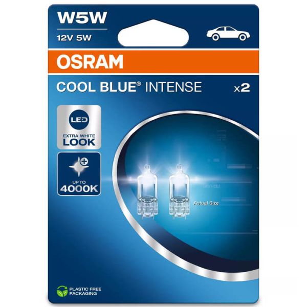 Lâmpada sem tampa Halogênio T10 W5W 12V Cool Blue Intense (Próxima Geração) 2 Unidades. 2825CBN-2BL