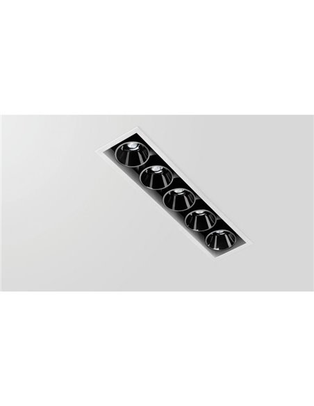 Downlight LED encastrable BLACK FOSTER REC 5 SPOT, 19º, 2700K/3000K/4000K, couleurs assorties, dimmable/non dimmable