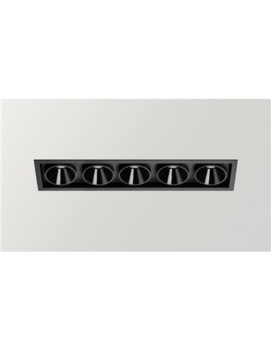 Downlight LED encastrable BLACK FOSTER REC 5 SPOT, 19º, 2700K/3000K/4000K, couleurs assorties, dimmable/non dimmable