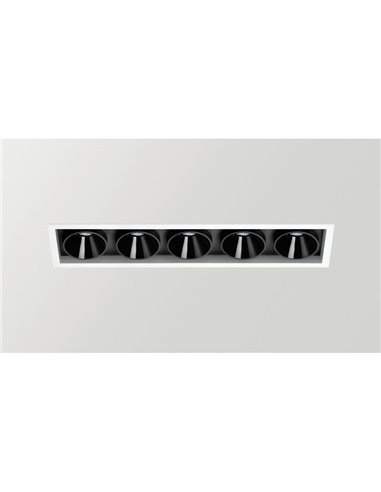 Downlight LED empotrable BLACK FOSTER REC 5 SPOT, 19º, 2700K/3000K/4000K, Surtido de Colores, Regulable/No Regulable