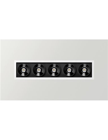Downlight LED empotrable BLACK FOSTER REC 5 SPOT, 19º, 2700K/3000K/4000K, Surtido de Colores, Regulable/No Regulable