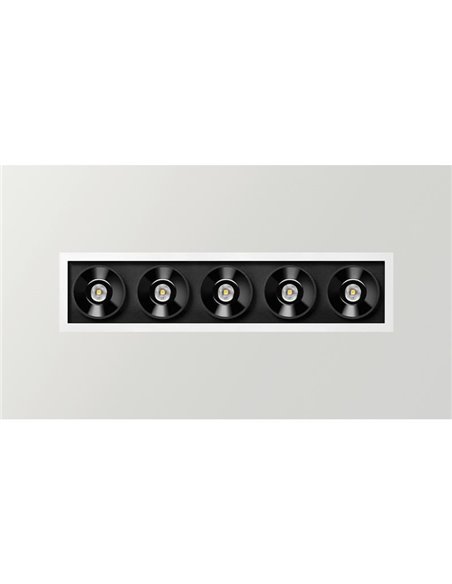Downlight LED empotrable BLACK FOSTER REC 5 SPOT, 19º, 2700K/3000K/4000K, Surtido de Colores, Regulable/No Regulable