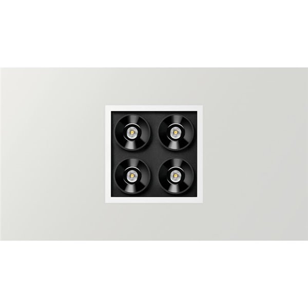Downlight LED empotrable cuadrado BLACK FOSTER REC 2X2 FLOOD 38º, 2700K/3000K/4000K, varios colores, regulable/no regulable