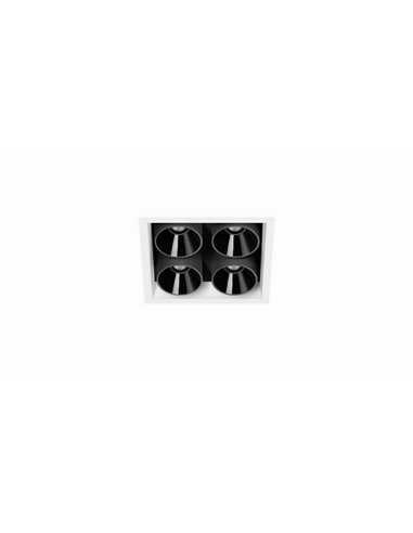 Downlight LED empotrable cuadrado BLACK FOSTER REC 2X2 FLOOD 38º, 2700K/3000K/4000K, varios colores, regulable/no regulable