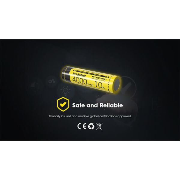 Nitecore NL1840HP 4000mAh Batería Li-ion 18650 Recargable 10A Alta capacidad