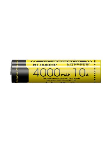 Bateria de íon-lítio Nitecore NL1840HP 4000mAh 18650 recarregável 10A de alta capacidade