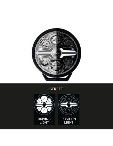 Farol LED preto de lâmina de 7" aprovado - luz de posição branca - âmbar e longo alcance R10, R149, R148