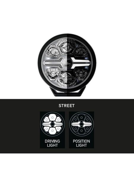 Farol LED preto de lâmina de 7" aprovado - luz de posição branca - âmbar e longo alcance R10, R149, R148