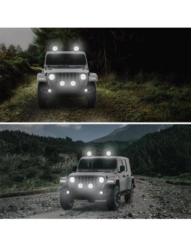 Farol LED preto de lâmina de 7" aprovado - luz de posição branca - âmbar e longo alcance R10, R149, R148