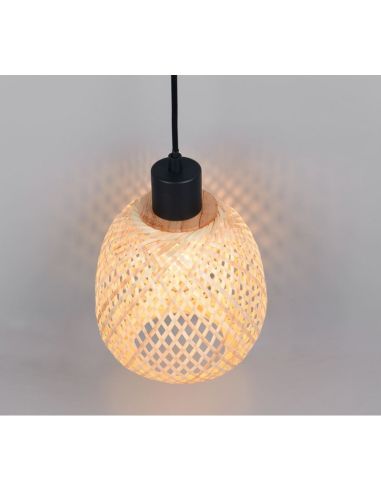 Candeeiro de teto AMELIE com acabamento em bambu | LeonLeds