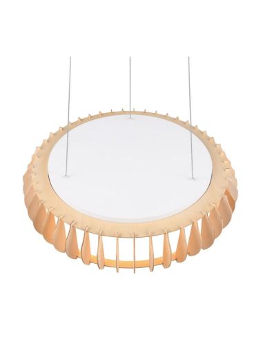 Lámpara de Techo LED MONTE Ø60cm Acabado Madera | LeonLeds