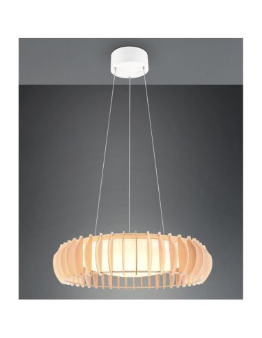 Lámpara de Techo LED MONTE Ø60cm Acabado Madera | LeonLeds