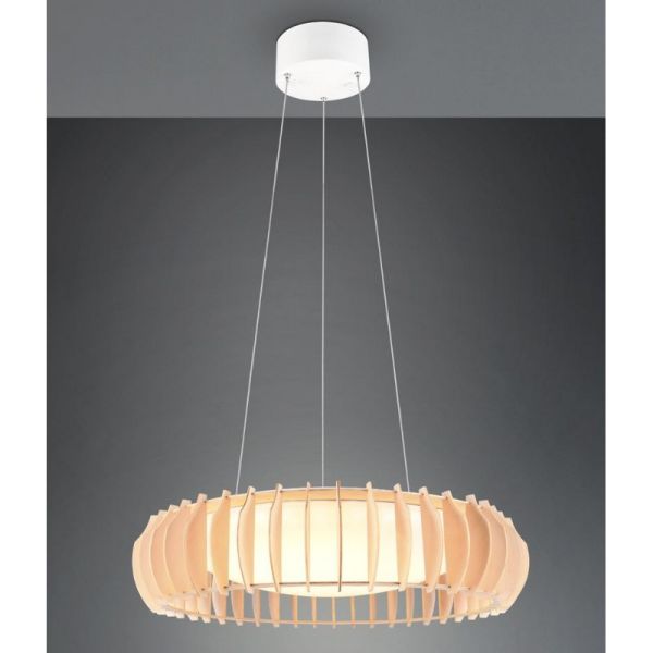 Lámpara de Techo LED MONTE Ø60cm Acabado Madera | LeonLeds