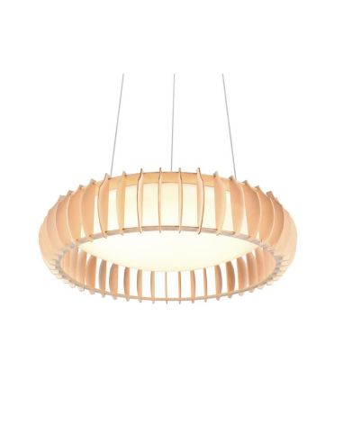 Lámpara de Techo LED MONTE Ø60cm Acabado Madera | LeonLeds